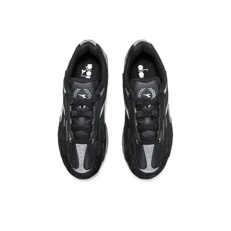 Diadora Anti Slip Wear Resistant Low Top Running Shoes Unisex Black-3