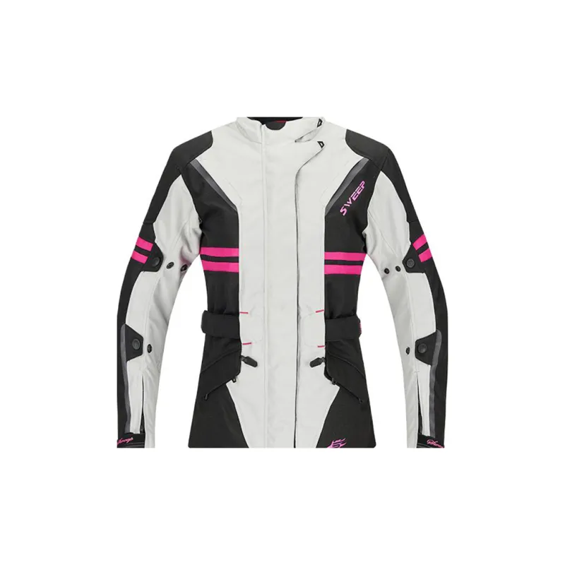 SWEEP Racing Suits / Motorcycle Suits Unisex Janet White Black Pink Top TJJAN-01-1