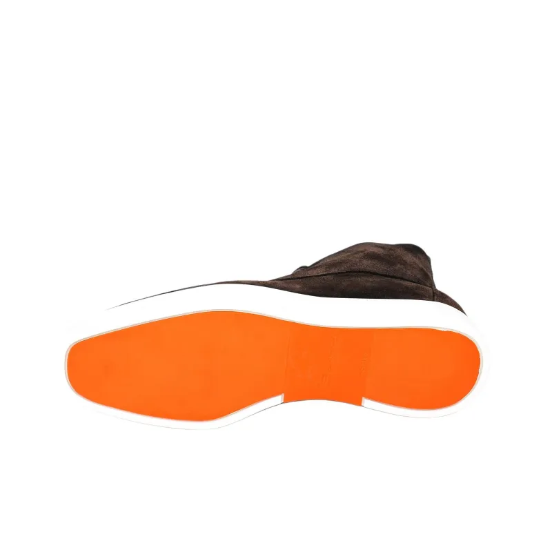 Santoni Nacho High-Top Skateboard Shoes Men's Brown-6