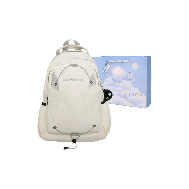 Duoluplo Doron Paul Nylon Backpack Unisex White/Black/Khaki/Lake Blue-0