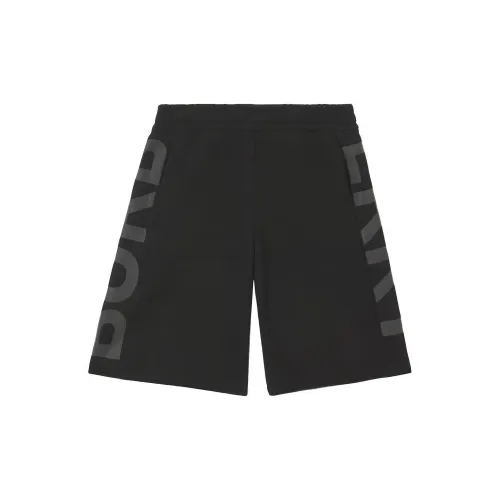 Burberry Logo Print Cotton Shorts Black