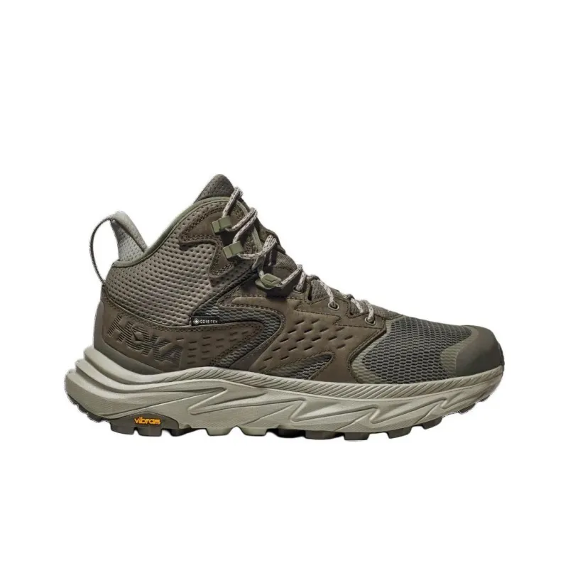 HOKA ONE ONE Anti-Slip Wear-Resistant High-Top Hiking Shoes Men's Green-1