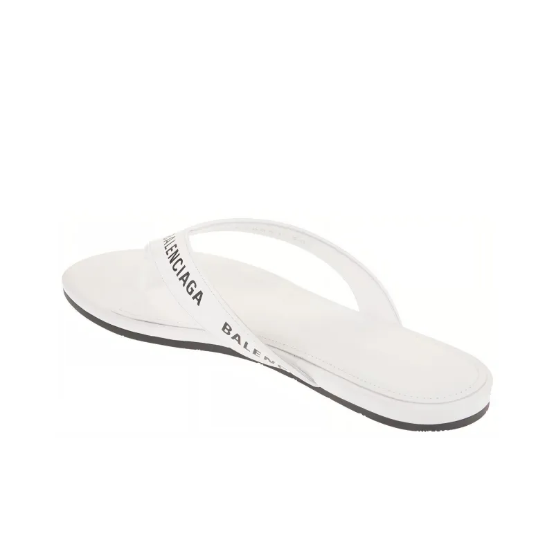 Balenciaga Women's Flip Flop Slides 'Allover Logo - White'-4