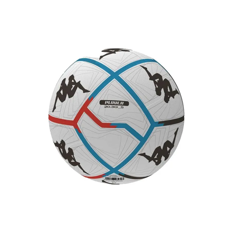 Kappa Size 5 Ball Soccer PU Unisex White-Red Blue Stripes-2
