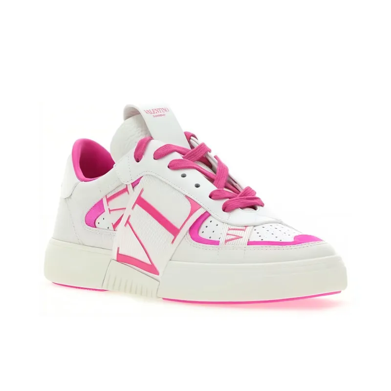 Valentino VL7N Low Top Stylish Skateboarding Shoes Women's White Pink-2