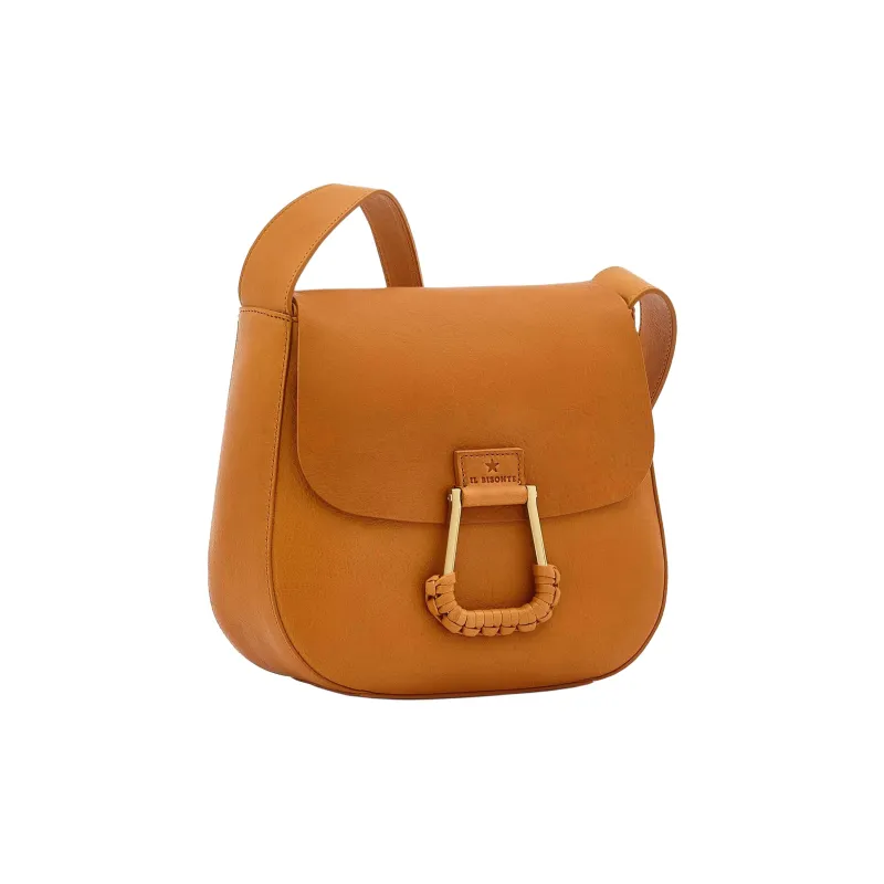 Il Bisonte Calfskin Saddle Bag Crossbody Shoulder Bag Women's Natural-1
