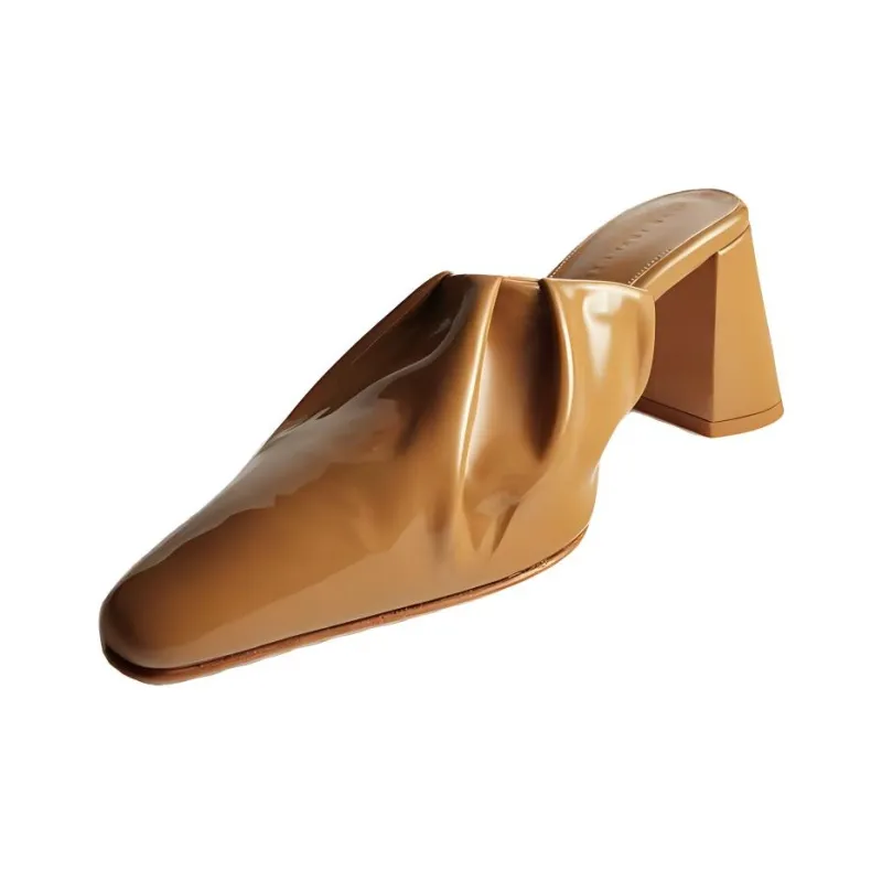 DEAR FRANCES Quiet Wrap-toe Slippers Women's Brown-2