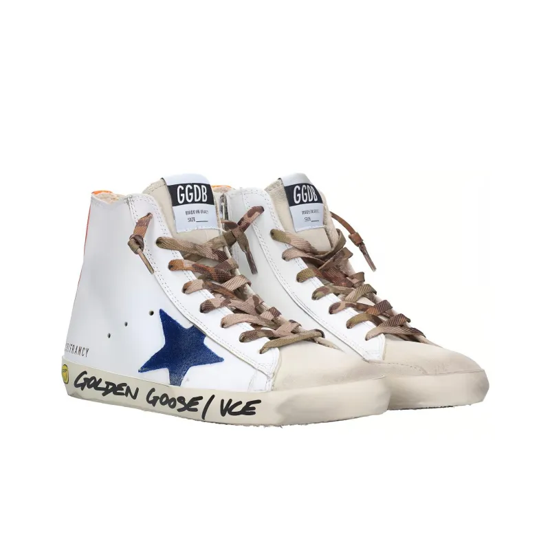 Golden Goose Francy High-Top Casual Shoes Women's Gray White Old-fashioned-2