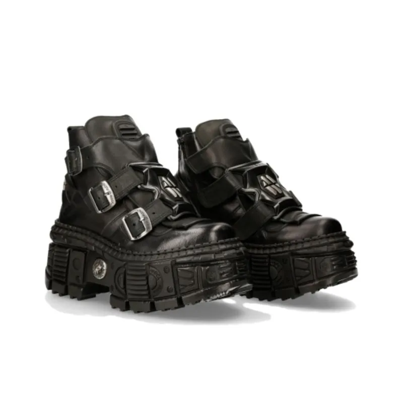 NEW ROCK High-Top Casual Shoes Unisex Black-4