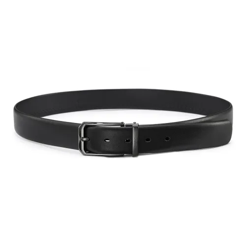 PIERRE CARDIN Fashion Minimalist Style Pin Buckle Top Grain Cow Leather Belt For Men's Pants Men's Black 3.4cm