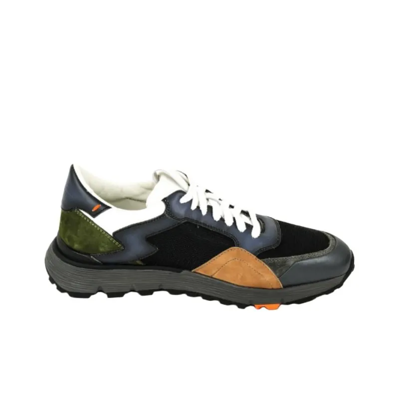 Santoni Primo Low-Top Casual Shoes Men's Blue Black-1