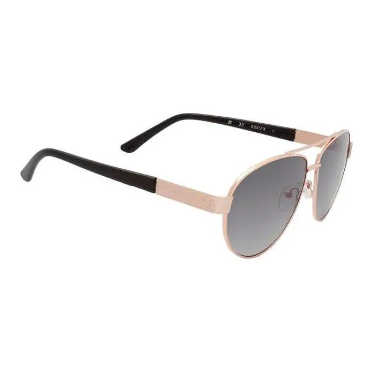 GUESS Polycarbonate Metal Aviator Sunglasses Unisex Gold-2