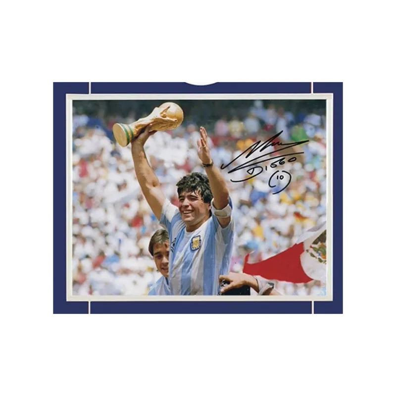 Three For Ball King Maradona World Cup Argentina Team Signed Photo Piece Included SA Certificate Framed-2