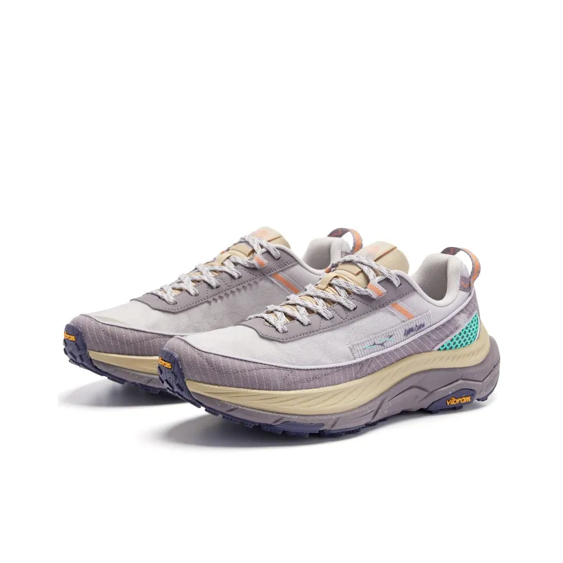 QIAODAN Mountain God 2 LITE Running Shoes Men Low Top Fur Mist Gray/Smokey Mauve-2