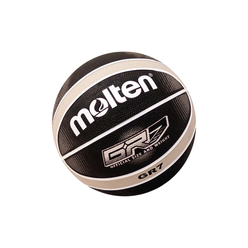 Molten Rubber Basketball Black Size 5 Size 6 Size 7 Training Match Unisex-3