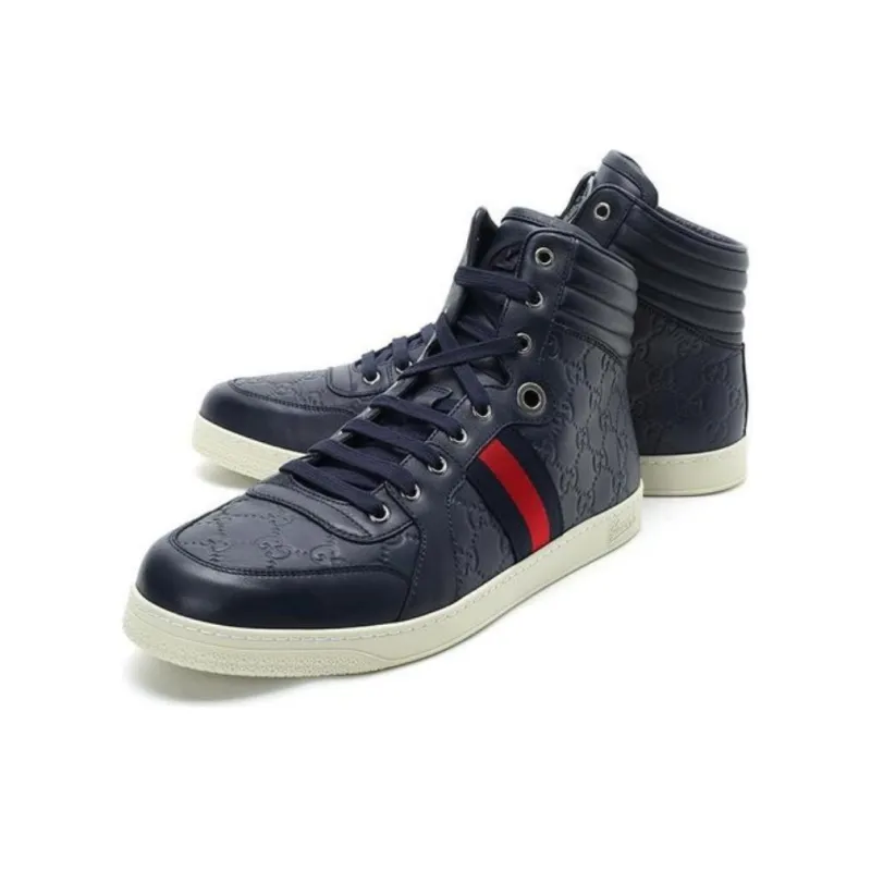 GUCCI GUCCIssima Leather High Top 'Black'-2