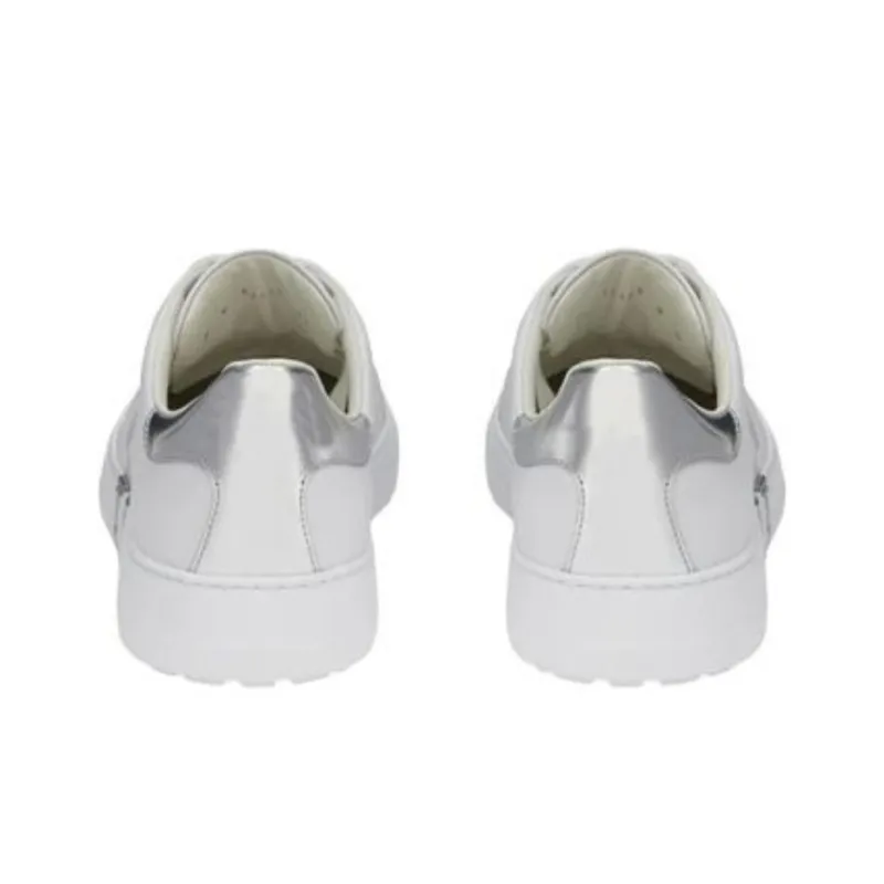 FERRAGAMO GANCINI Low Top Stylish Skateboarding Shoes Men's Silver White-3