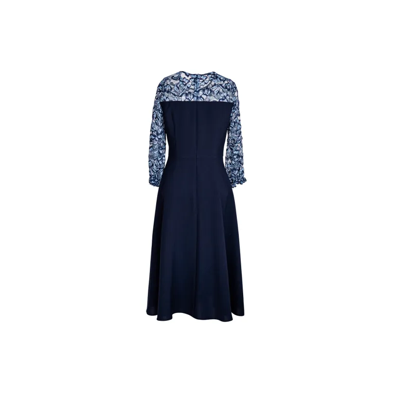 ROEYSHOUSE Long Sleeved Dress Women's Dark Blue-1