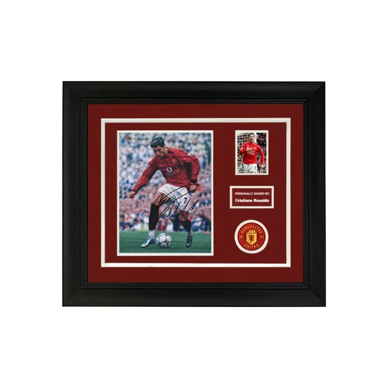 Three For Cristiano Ronaldo Ronaldo Hand-Signed Photo In Frame-1
