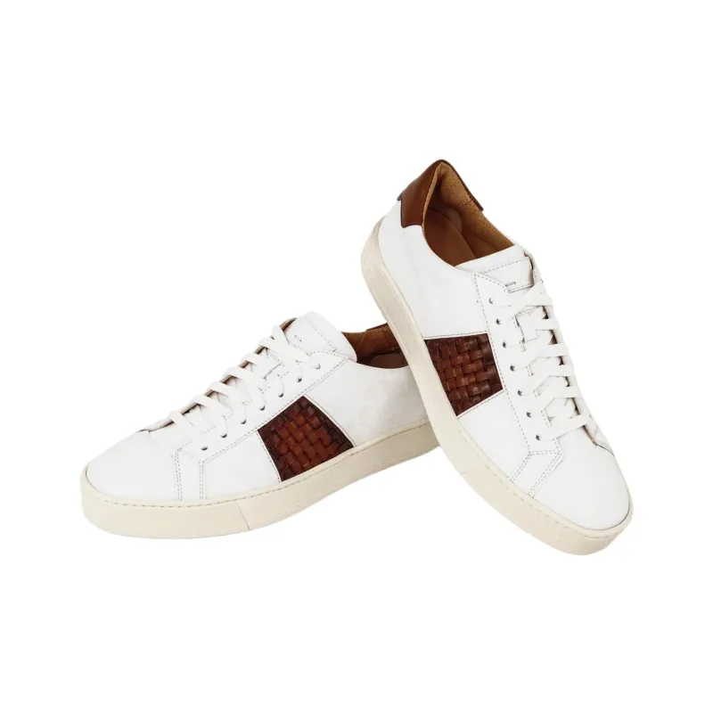 Santoni Luigi Low-Top Skateboard Shoes Men's White-3