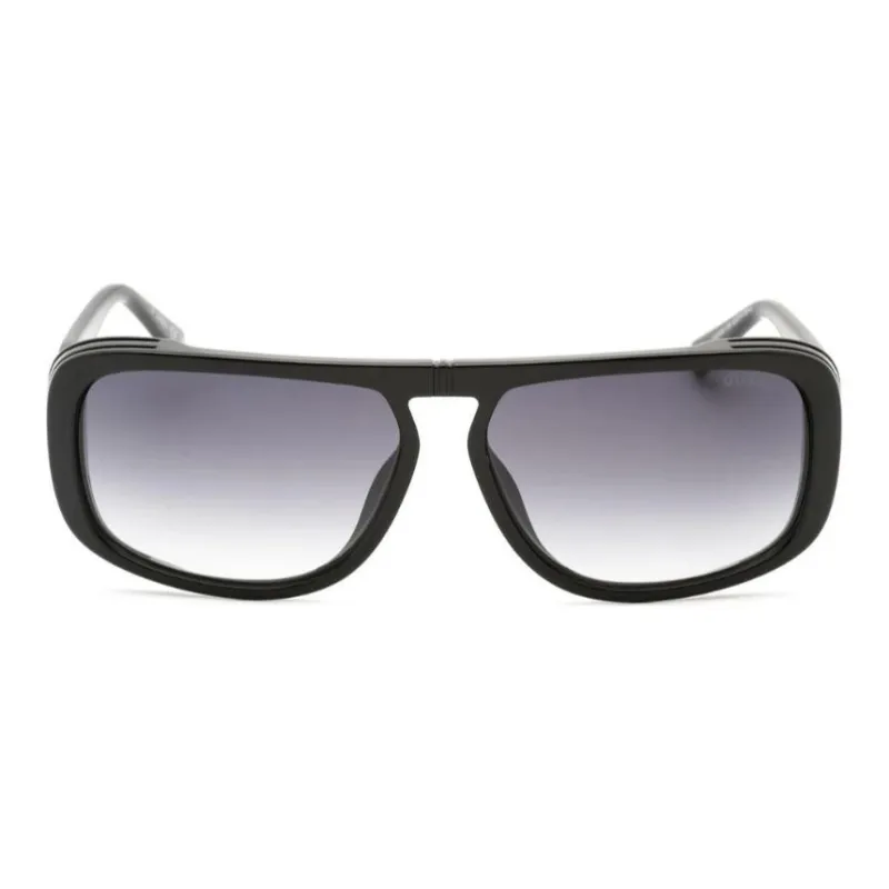 GUESS Injection Molded Polycarbonate Irregular Shape Sunglasses Men's Black-1