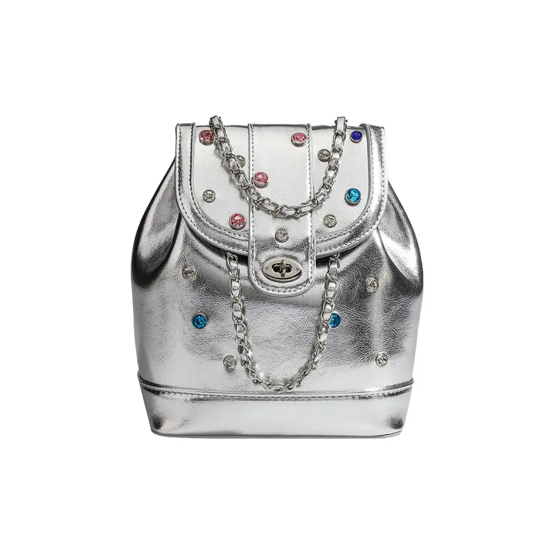 NATTY PU Backpack Regular Women's Silver-1