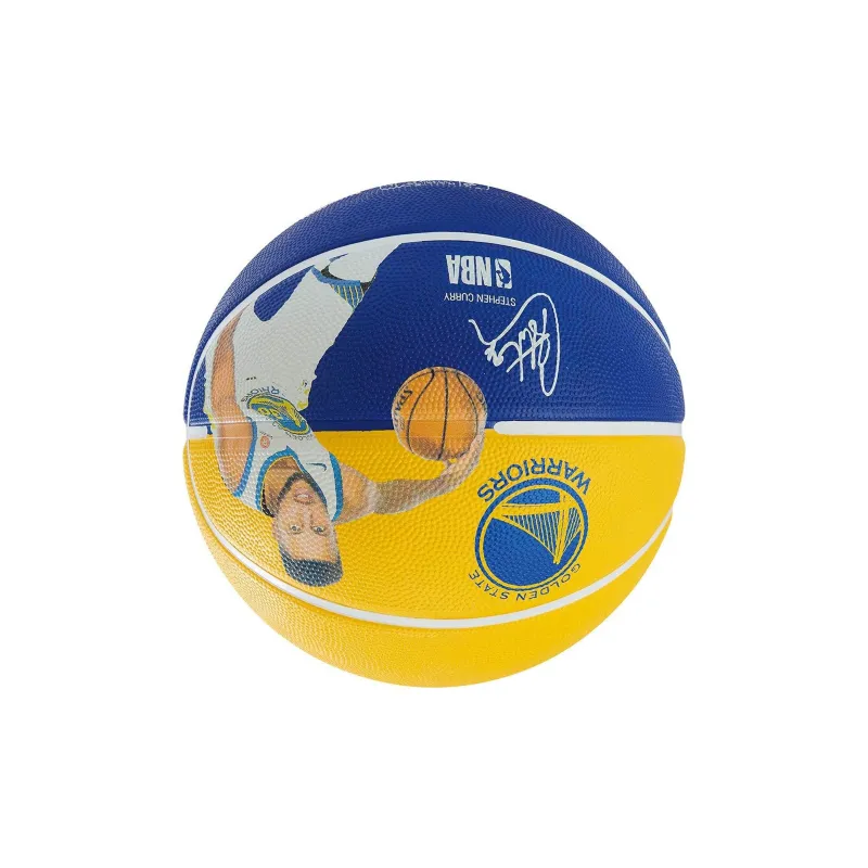 SPALDING Rubber Basketball Blue Yellow Curry Size 7 Ball Training-3