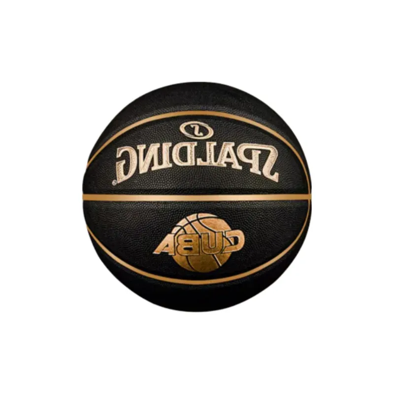 SPALDING PU Basketball Black Gold Size 7 Training Unisex-2
