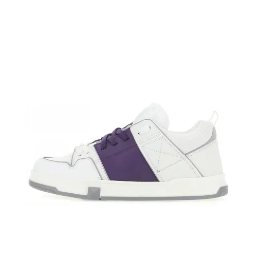 Valentino Open Skateboard Shoes Men Low-Top White/Purple