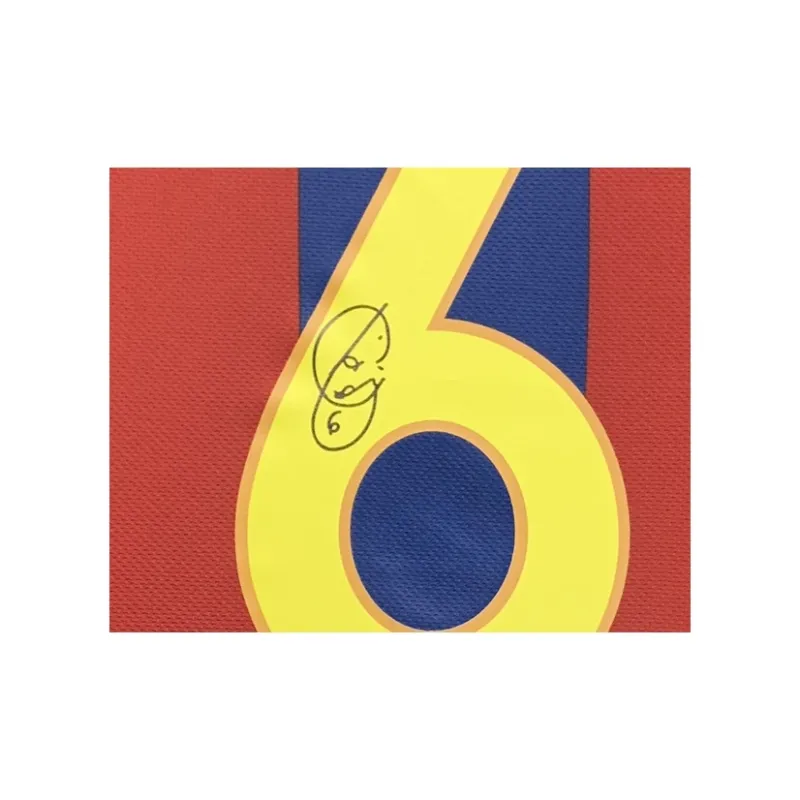 Three For 07-08 Barça Xavi Hernández Cuenca Signed Soccer Apparel Jersey With SA Certificate-2