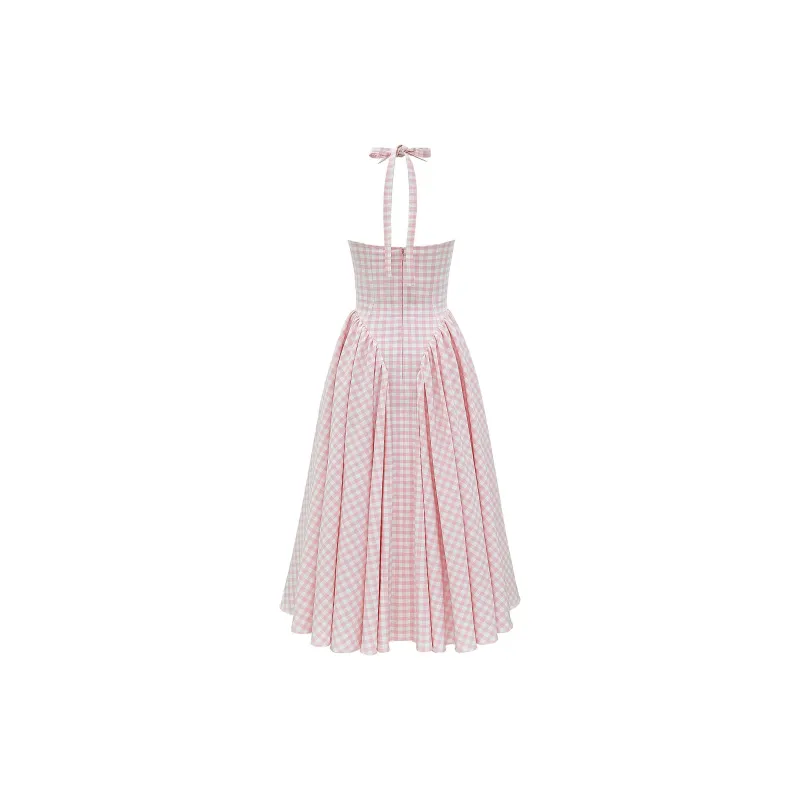 HOUSE OF CB Marilyn Slip Dress Women's Strawberry/Cream Strawberry-1