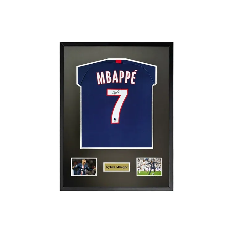 Three For Collection Mbappé Signed Soccer Apparel Jersey 19-20 Paris Saint-Germain Framed With SA Certificate-1