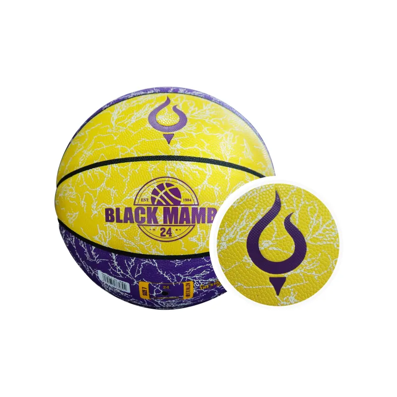 JEEANLEAN PU Basketball Purple Yellow Size 7 Training Unisex-1
