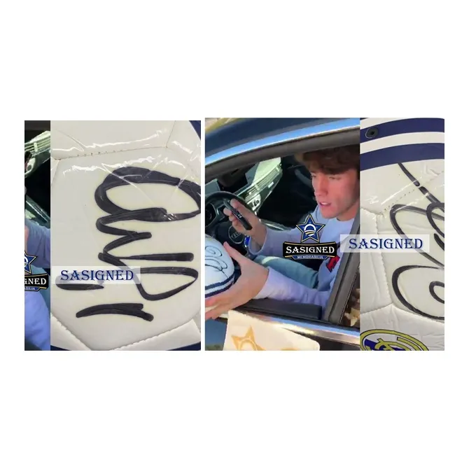 Three For Real Madrid Luka Modrić Ramos Full Team Autographed Soccer Framed With Certificate Of Authenticity-4
