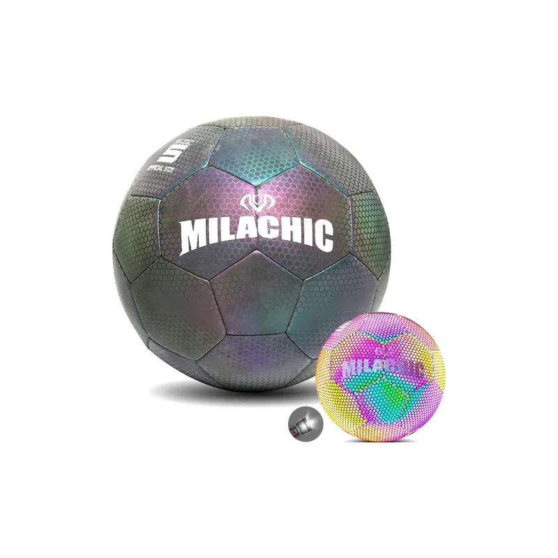MILACHIC Size 4 Size 5 Soccer PU Machine Stitched Soccer Ball Unisex Black-4