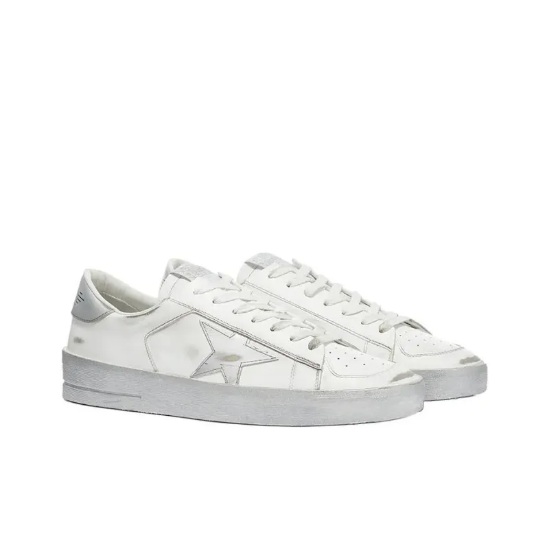Golden Goose Stardan Low Top Stylish Skateboarding Shoes Men's White Vintage Version-2