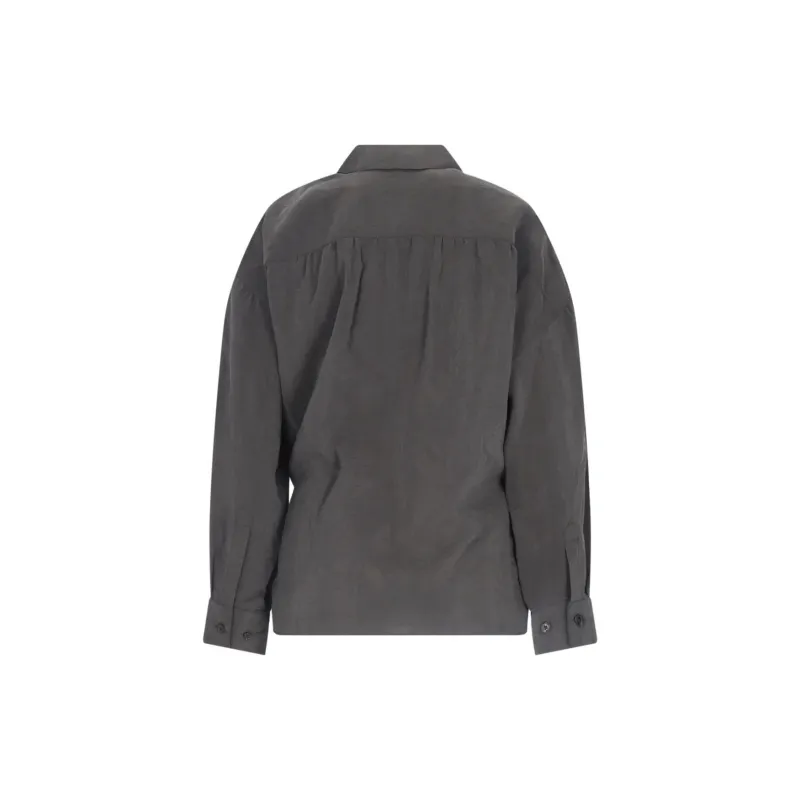 Lemaire Straight Collar Twisted Top 'Dark Espresso'-1