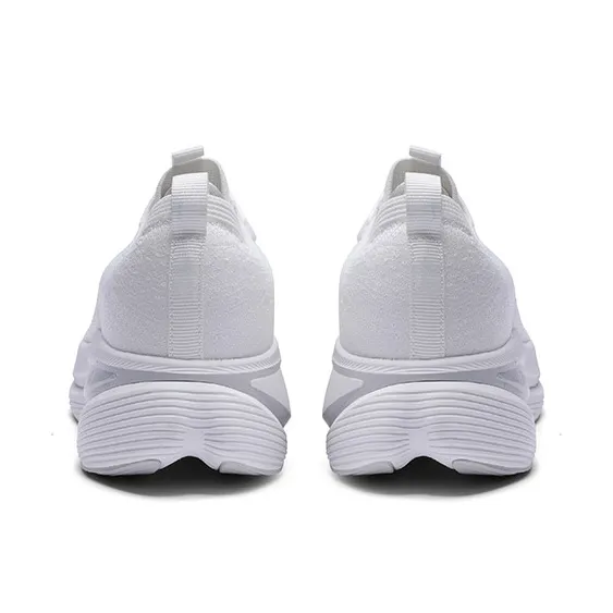 LPMX Cushioning Rebound Support Lightweight Breathable Low Top Training Running Shoes Men's White Light Gray-4