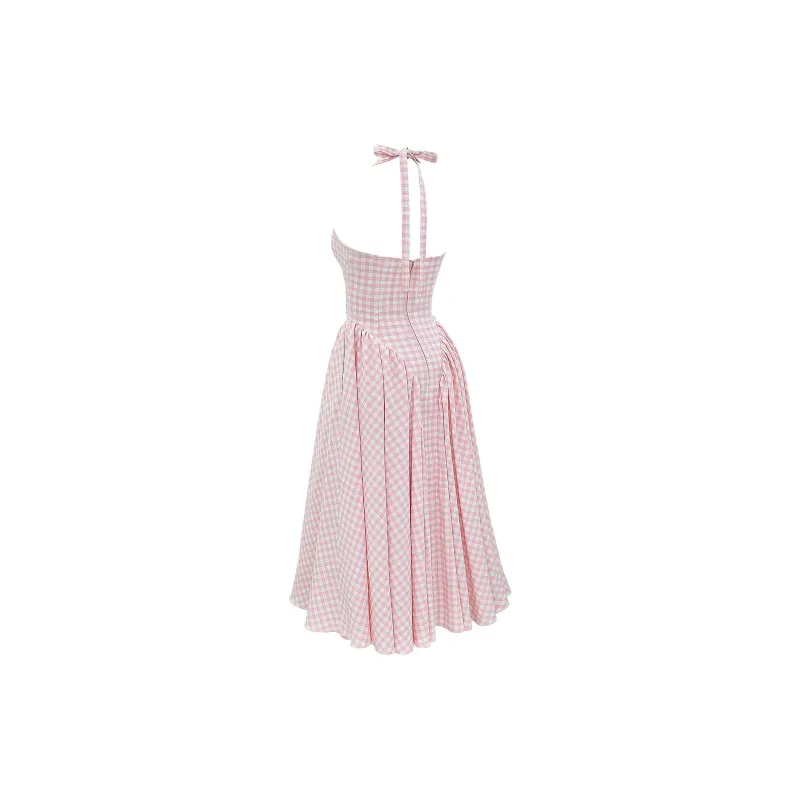 HOUSE OF CB Marilyn Slip Dress Women's Strawberry/Cream Strawberry-2