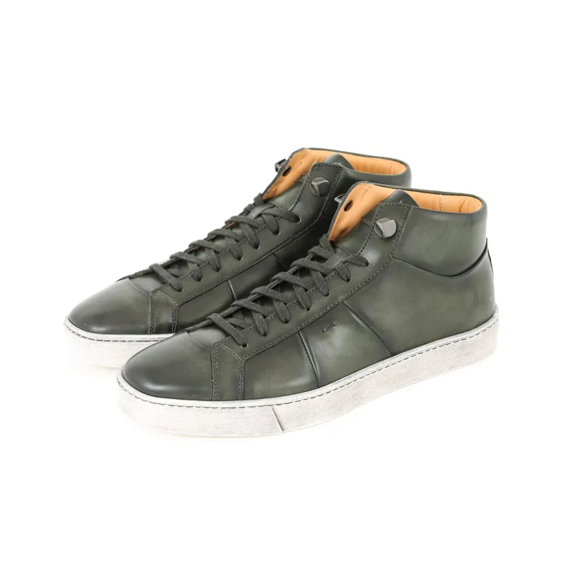 Santoni Jovani High-Top Skateboard Shoes Men's Green-2