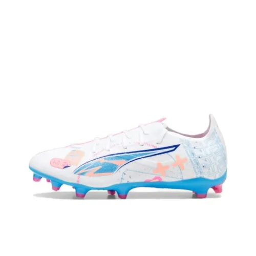 PUMA Ultra 5 AG Rubber Short Studs Anti Slip Wear Resistant Soccer Shoes Men's White Blue
