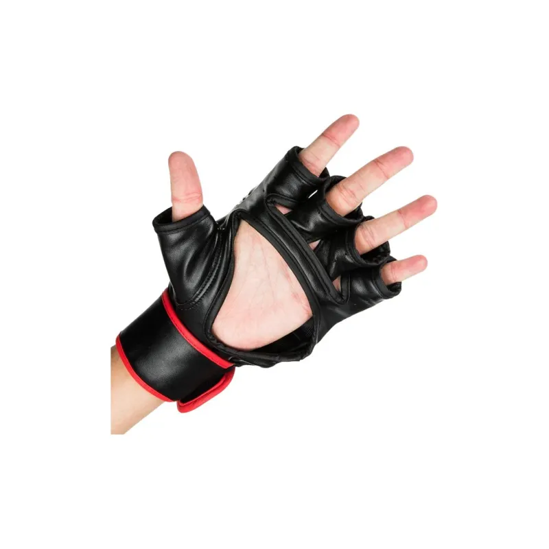 UFC Boxing Gloves Pu Leather Unisex Black Red-4