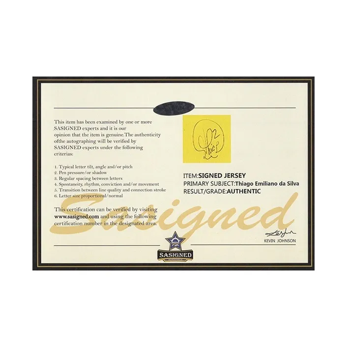 Three For Thiago Silva 2018 Brazil, Autographed Signature, Soccer Apparel Jersey, Includes Certificate, Framed-4
