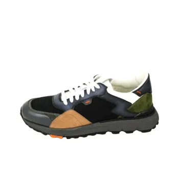 Santoni Primo Low-Top Casual Shoes Men's Blue Black