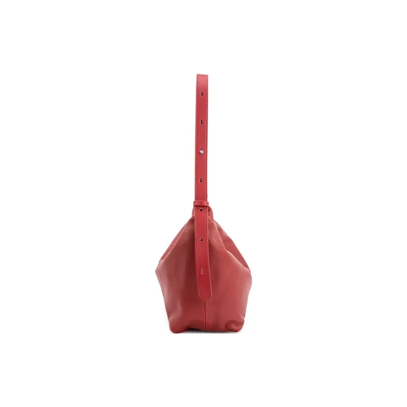 VENOF Sheepskin Dumpling Bag Shoulder Bag Small Size Women's Light Tea Brown/Deep Black/Advanced Red-12
