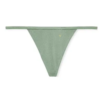 Victoria's Secret Stretch Cotton V-String Panty / Seasalt Green Underpants Women's 1 Pack Green