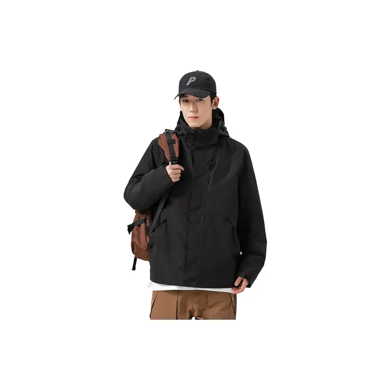 FONDLOOK Jackets Coats Unisex Phantom Black-2