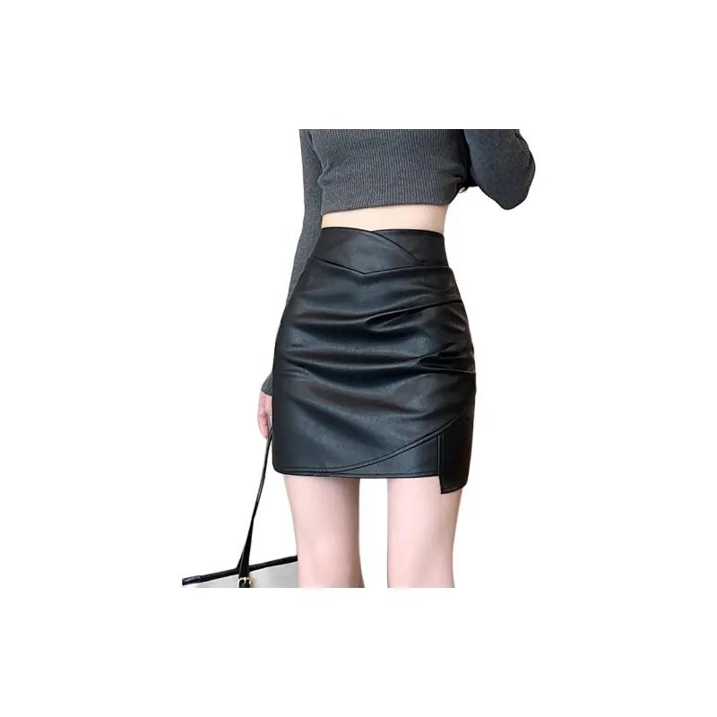 Concubine Zhu Leather Short Skirts Women's-1