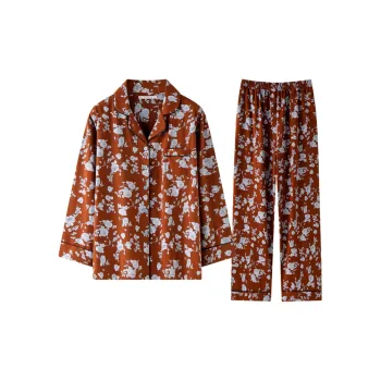 MEITENG Pajama Set Spring And Fall Season Women's Rouge