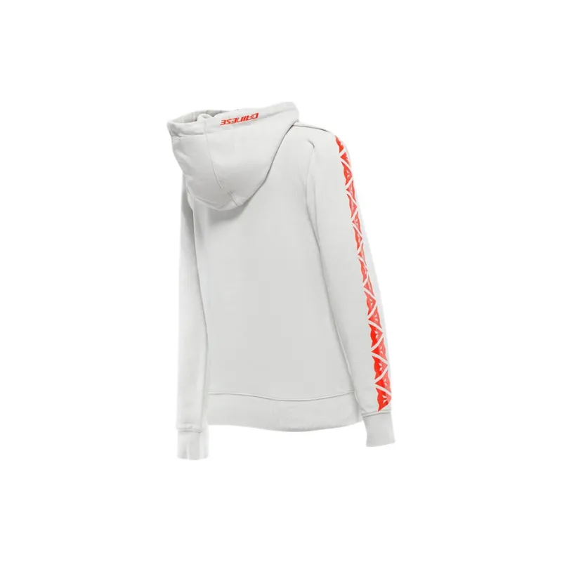 DAINESE HOODIE STRIPES Sweatshirt Women's Light Gray-Red-1